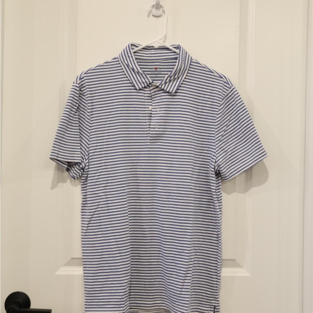 Classic Blue Striped Polo Shirt - Sueded